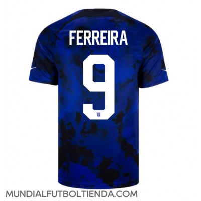 Camiseta Estados Unidos Jesus Ferreira #9 Segunda Equipación Replica Mundial 2022 mangas cortas